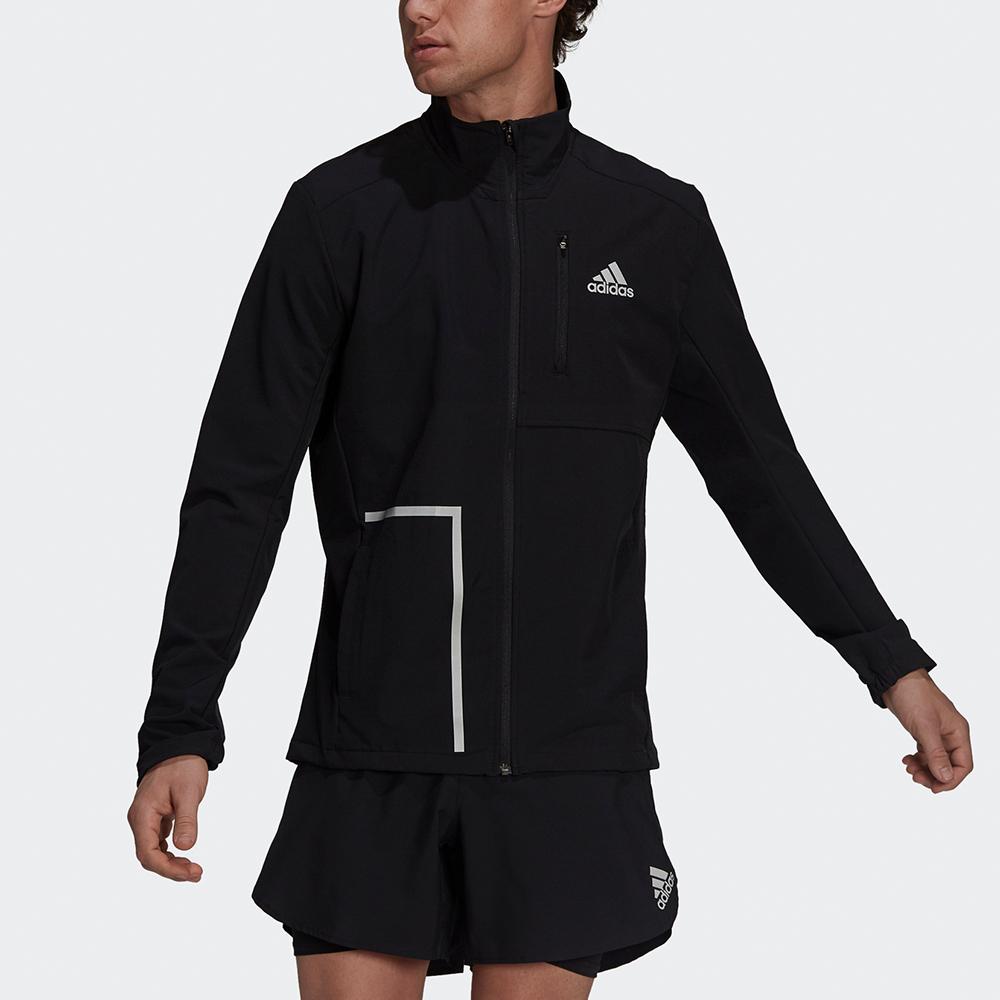 Adidas Own The Run Jacket With Stand Collar And Logo Men Jacket Black GT8926