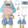 Ruokey Doll Clothes Set 8 Pieces for 15cm/17cm Plush Toys Blue Costume Outfit