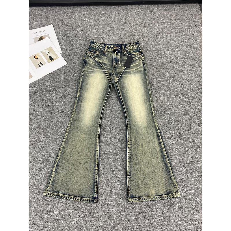 RI3 Women's Mid-Rise Slim-Fit Flare Jeans, Skin-Friendly Cotton, Retro Faded Blue