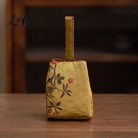 Tea Accessories Handbag Chinese Style Brocade Storage Bag Bracelet Jewelry & Portable Bag Handbag Mini Fabric Organizer Pouch Multi Use