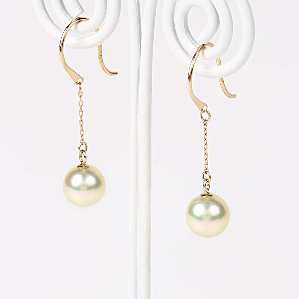 Pearl Earrings Cheerful Earrings K18 Pearl Earrings Women's [Gift Wrapped]