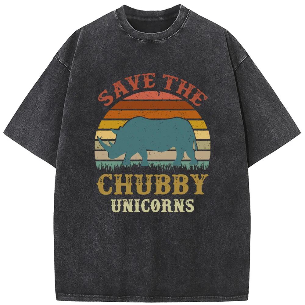 Koszulka z nadrukiem Save The Chubby Unicorns Gramy Wysokiej Jakości Prana Stara Koszulka Vintage Luźna Koszulka