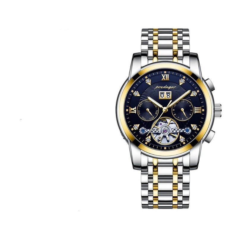 Top Brand New Men's Watch Automatic Mechanical Watch Tourbillon Waterproof Luminous Calendar Watch