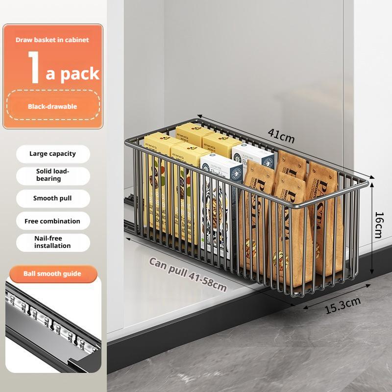 

Pull Out Cabinet Organizer Basket Under The Sink Slide-out Drawer Storage Box Kitchen Sideboard Sliding Drawer Rack Shelf