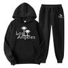 New cross-border foreign trade pullover men's and women's same sports sweater set fashion sweater sweatpants fleece hoodie set