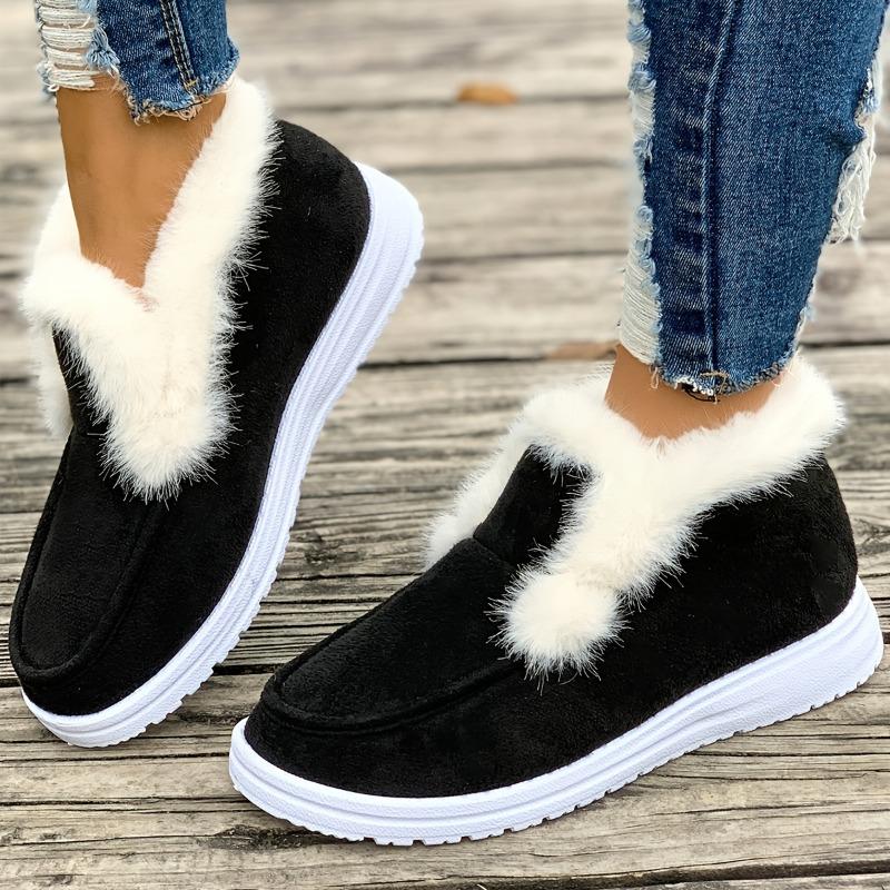 Winter New Solid Color Suede Cotton Shoes Casual Snow Shoes Low Top Padded Women's Cotton Shoes