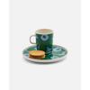 Marimekko Oiva/Unikko Mug 2.5 dl (White, Green, Light Blue) - 8.5 Ounces