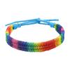 Klassisches Regenbogen geflochtenes Schnurarmband Verstellbarer Schmuck Buntes handgefertigtes Armband Boho Stil Mode