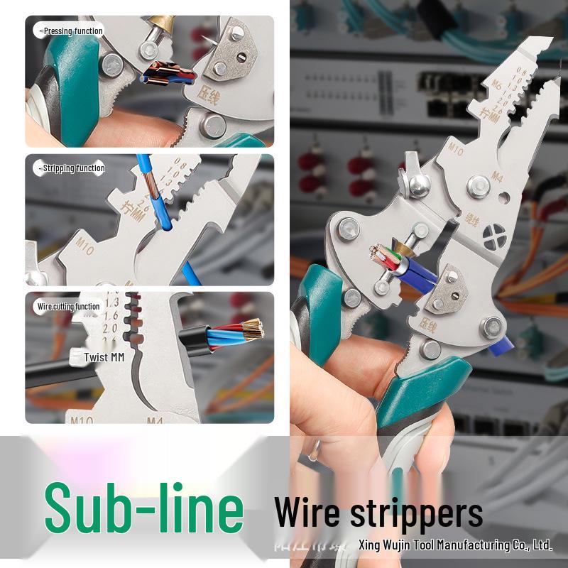 Stainless Steel Multi-Functional Electrician Wire Stripper & Cutter Pliers