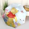 Ombrello da Viaggio a Tema Winnie the Pooh e Amici - 8 Stecche, Apertura e Chiusura Automatiche, Design Pieghevole Portatile, Ombrello Compatto ed Elegante