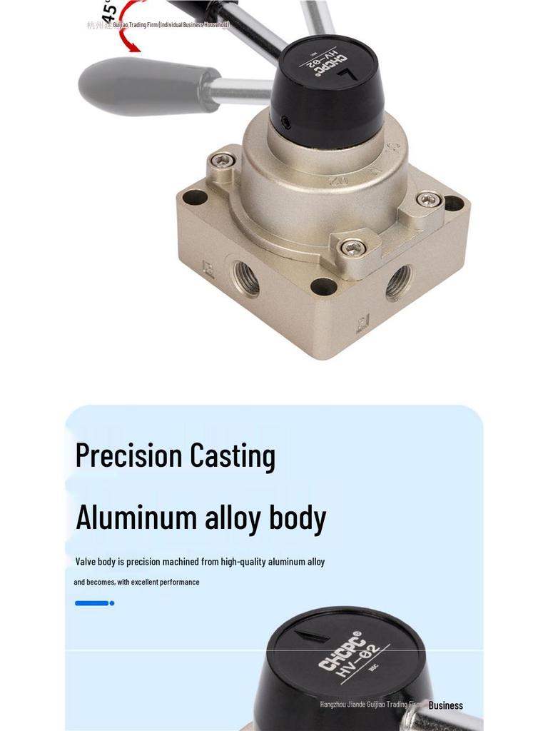HV-02 Three-Position Four-Way Pneumatic Rotary Valve Cylinder Control with Manual Valve and Switch 300/400.