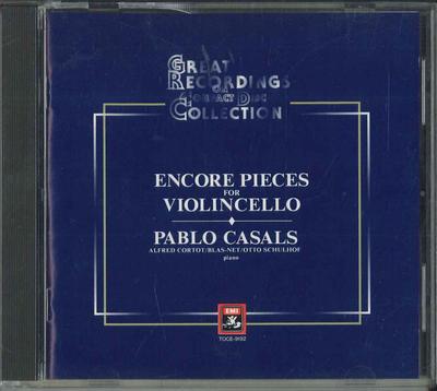 CD CASALS PABLO MENDELSSOHN ETC.  Cello Meisterwerk Kollektion TOCE9192 TOSHIBA EMI 1996 Japan Klassisch Gebraucht