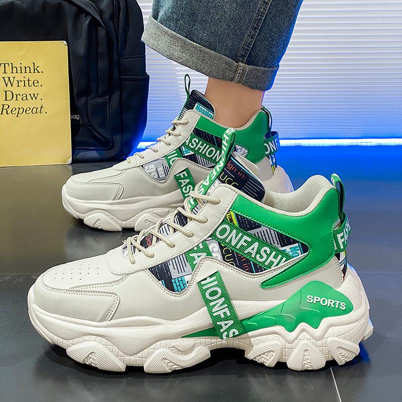 Putian Men's Shoes 2024 Autumn and Winter New Trendy Brand Heightened Platform Student Explosion Sports Leisure Actual Combat Basketball Trendy Shoes