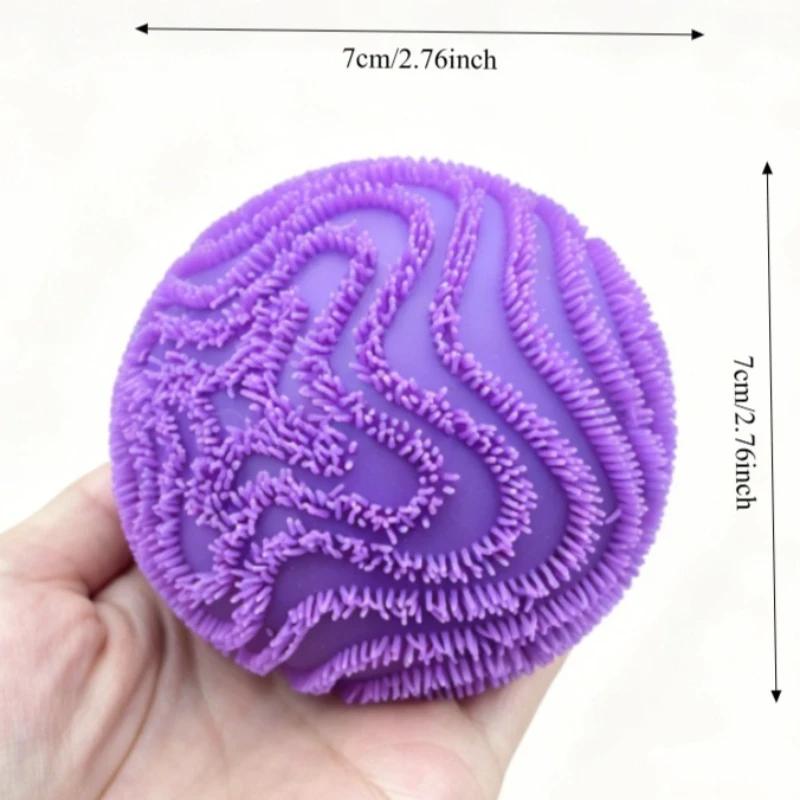 Fuzz Ball Wonder Waves Vent Ball Mačkací hračka Měkká textura Úleva od stresu Fidget míček Mačkací hračka pro dospělé Hračka proti úzkosti