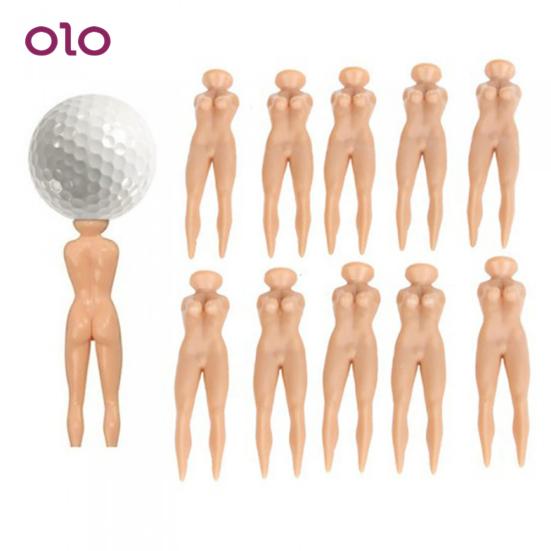 10Pcs Nude Lady Shape Golf Tees Naked Design Golfers Plastic Sports Ball Holder