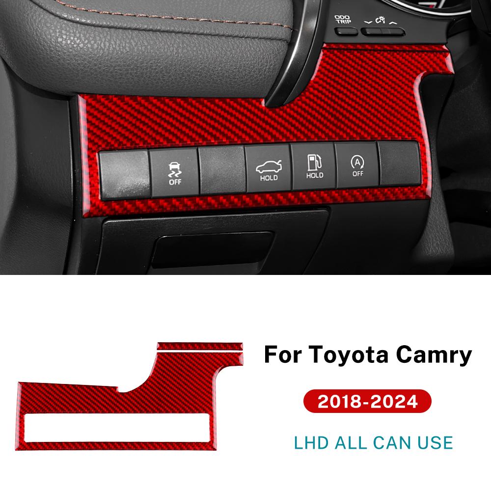 Real Soft Carbon Fiber For Toyota Camry 2018 2019 2020 2025 2025 2025 2025 LHD RHD Car Headlight Switch Button Panel Accessories
