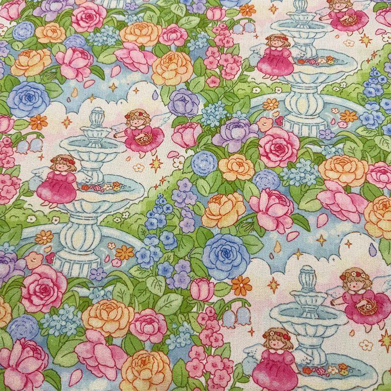 

Cartoon Garden Girl Printed Cloth Tablecloth Fabric Encryption Cotton Linen Cloth Table Cloth Decorative Fabric Coffee Table Tablecloth Garden Angel (Encrypted Base) 60*120cm (lock edge)