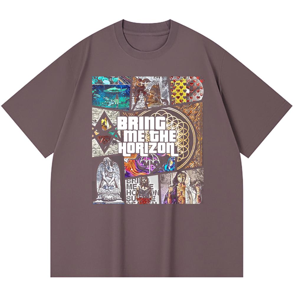 230 g/m² 100% katoenen heavy metal T-shirt met rockband- en popmuziekprint, unisex T-shirt van zwaar katoen.