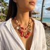 Bohemian Multilayer Handmade Beads Chain Necklace For Women Colorful Fish Starfish Shell Pendant Choker Girl Beach Party Jewelry