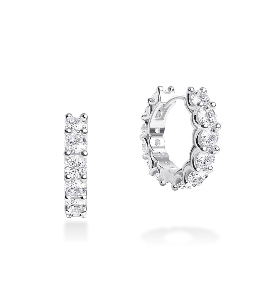 Raindrop Jewelry 3.5Mm Tennis Huggies Ring Earrings [S925]