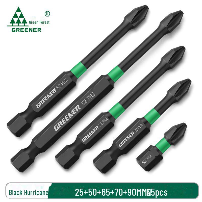 Green Forest High-Impact Magnetic Cross Hand Drill Set with German-Imported Screwdriver Bits