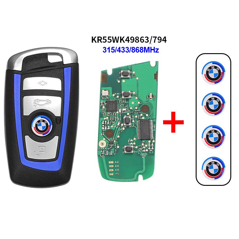 4 Buttons BMW Smart Remote Car Key Fob KR55WK49863 PCF7945 ID49 Chip 315/433/868MHz Uncut Key CAS4 FEM For 3 5 7 Series F30 F10 cwsh87