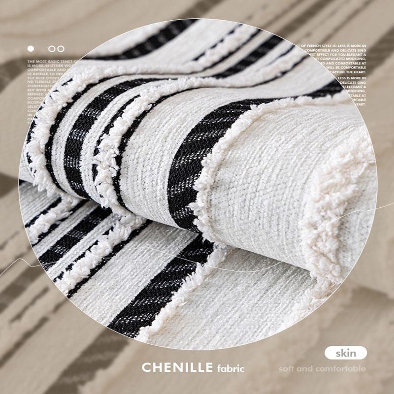 High-End Chenille Striped Jacquard Sofa Cushion Nordic Armless Non-Slip Couch Cover for Four Seasons Cozy Anti-Dirt Dust Cover