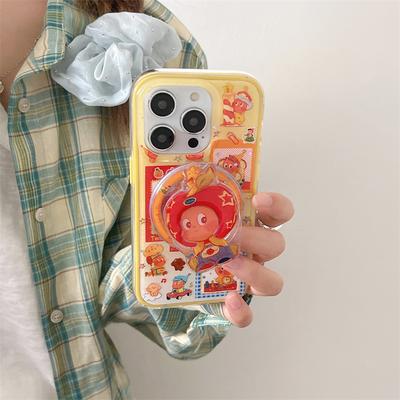 Husă Magnetică Kawaii cu Desen Animat Pentru iPhone 16 Pro 15 14 13 Pro Max Husă Rezistentă la Șocuri cu Suport Magsafe Huse Dure Capa