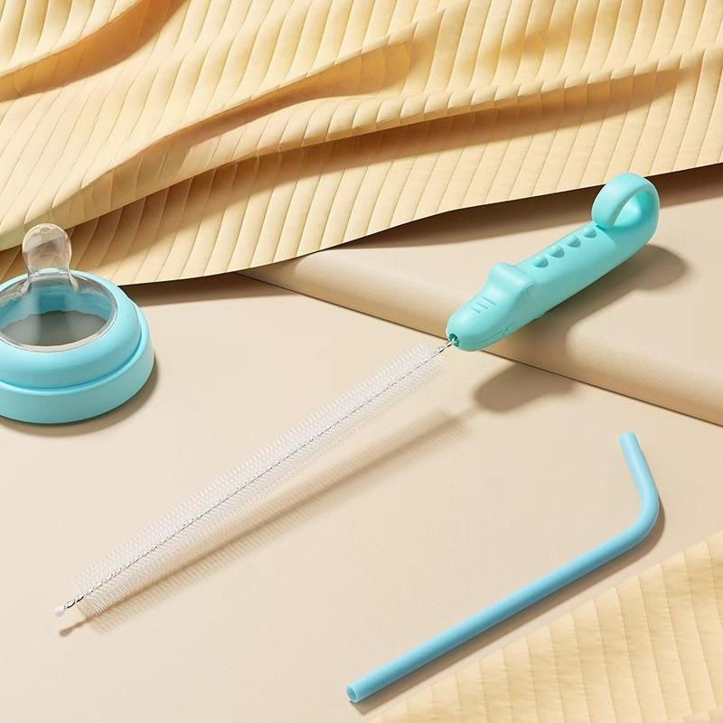 

Baby Straw Brush, Pacifier brush, Bottle brush, baby cleaning brush, baby crocodile shape cleaning brush, soft hair lengthened синій