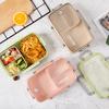 Brun/grønn/rosa lunsjboks Bambusfibermateriale Bærbar Bento-boks Mikrobølgeovn Matoppbevaringsbeholder for kontorbarn
