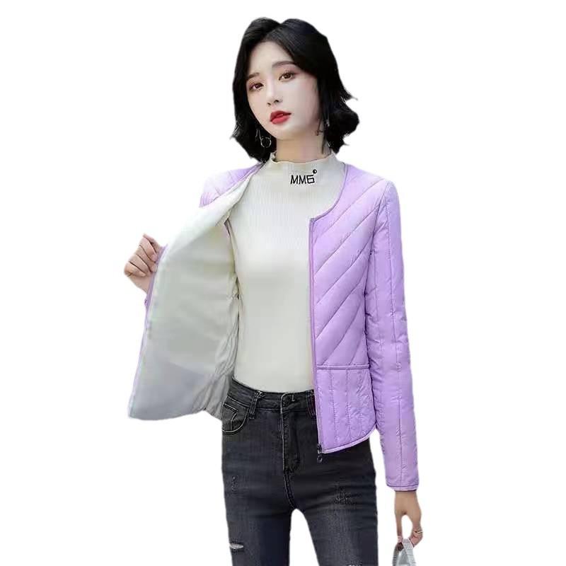 Medium velvet vest liner thickened padded jacket women's winter short padded jacket plush casual long-sleeved padded jacket