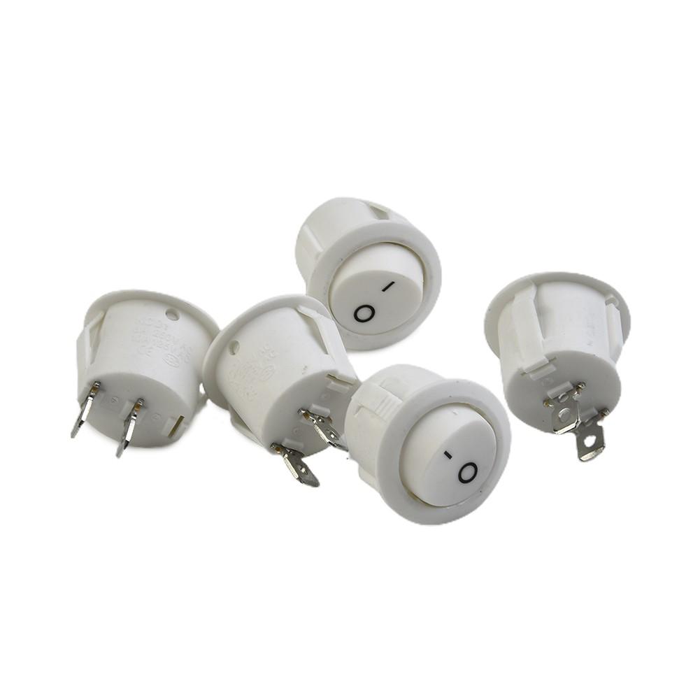 Rocker Switches ON-OFF Round Snap-In Terminal White