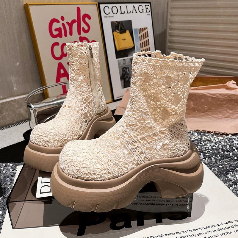 Mode High Heels Damen Stiefeletten Designer Plateauschuhe Herbst Kleid Damen Pumps 2025 Neu Lässig Goth Sport Chelsea Botas De Mujer