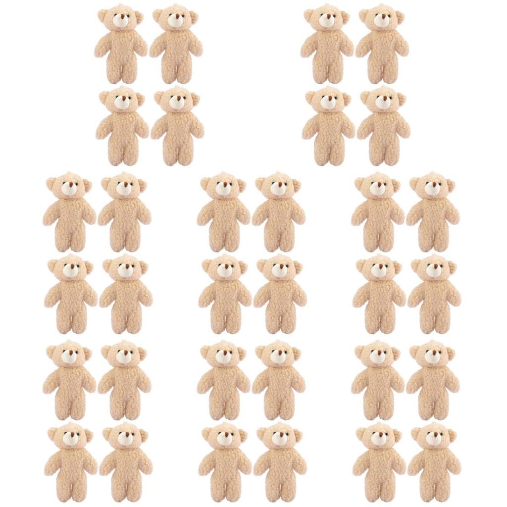 EXCEART Set of Mini Plush Bears for Bag Keychain Plush PP Cotton Soft Cute Gifts for Day and Christmas 32-Piece Girls, Charms, Pendants, Toys, Design,