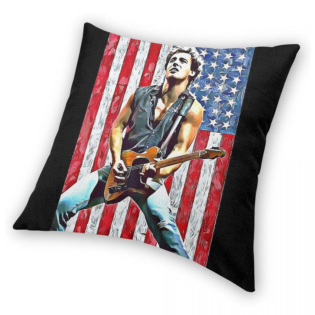 Bruce Springsteen The Boss Square Pillowcase Polyester Linen Velvet Printed Zip Decor Throw Pillow Case Home Cushion Cover