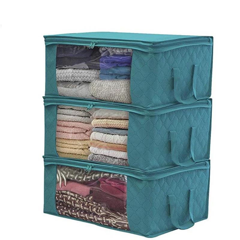 3 Scatole di Grande Capacità per Conservare i Vestiti, per Organizzare Vestiti e Biancheria da Letto della Camera da Letto, Adatte per Traslochi e Conservazione Domestica