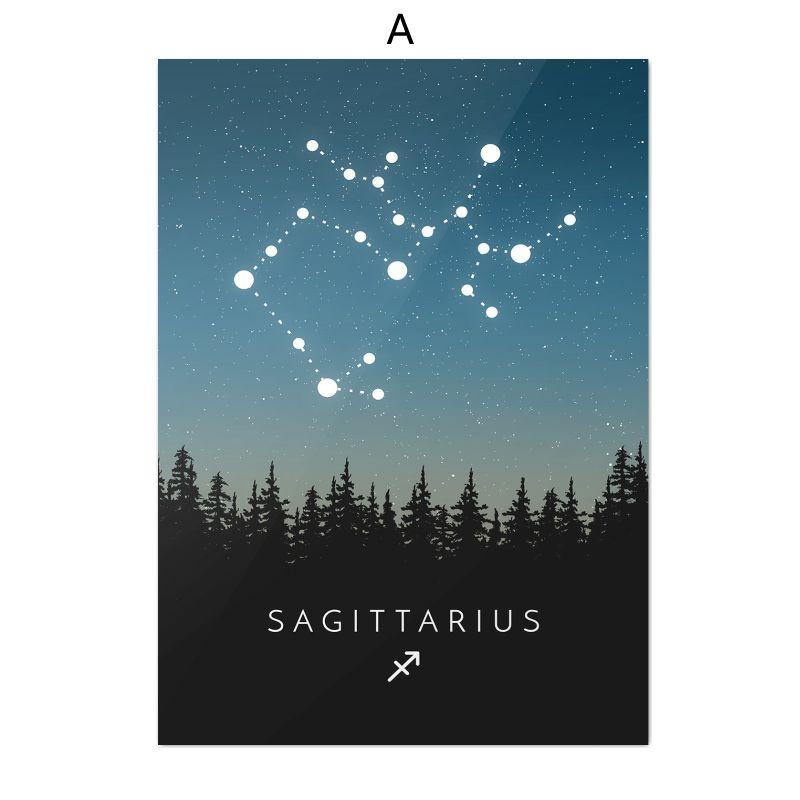Plakát Souhvězdí Umělecká nástěnná malba Astrologie Obraz na plátně Severský obývací pokoj Ložnice Domácí dekorace Tisknout obrázek