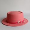 Vintage Pork Pie Hat For Men Wide Brim Felt Black Fedora Church Jazz Ribbon Trilby Panama Gangsters Caps Gentleman'S Style