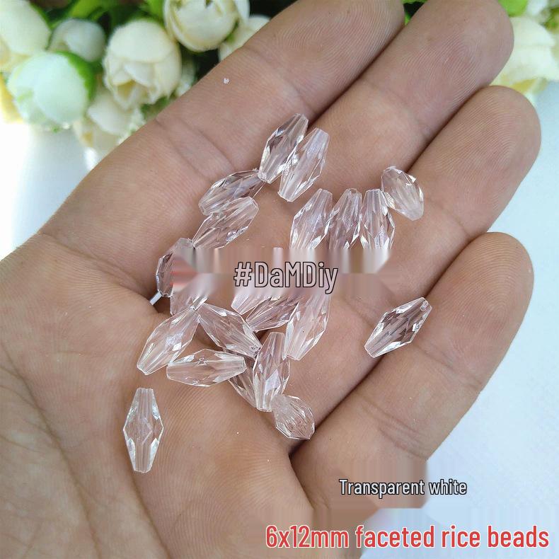 

Граненые акриловые бусины Рис для DIY-украшений и штор (6x12MM)
