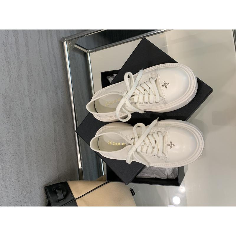 Jesienne buty płócienne na grubej podeszwie, z okrągłym noskiem, grube, codzienne, dla kobiet