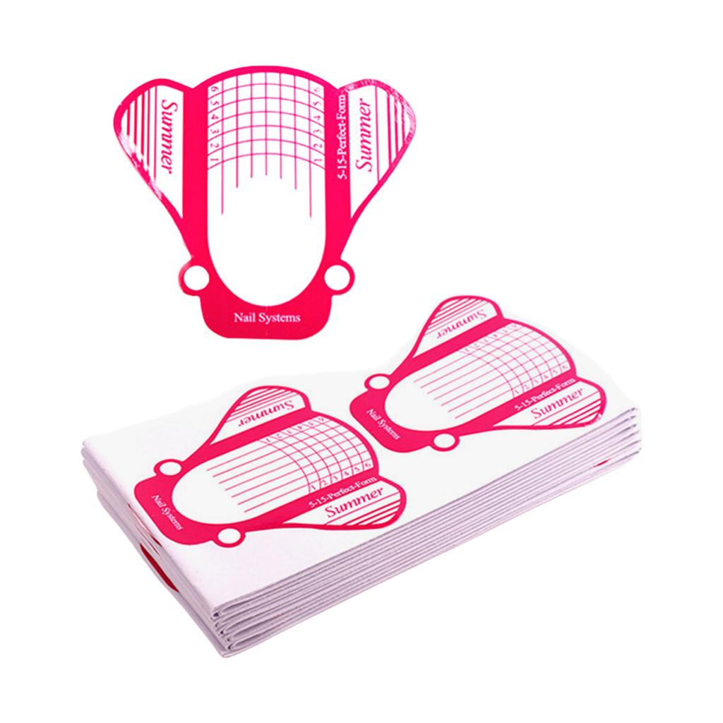100 Pieces Nail Extension Forms For Professional And DIY Use Manicure Training Supplies For Beginners And Salons