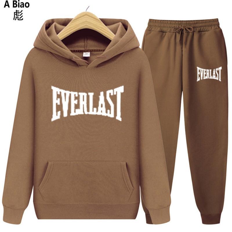 Men Women Hoodie Sweatpants Set Casual Fleece Lined Tracksuit Sportswear