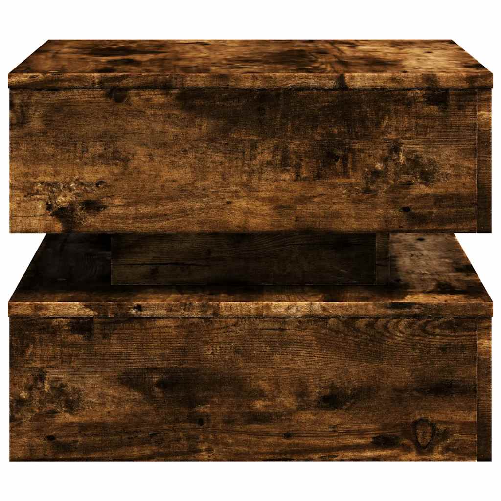 LED Coffee Table In Smoked Oak 50 X 50 X 40 Cm
