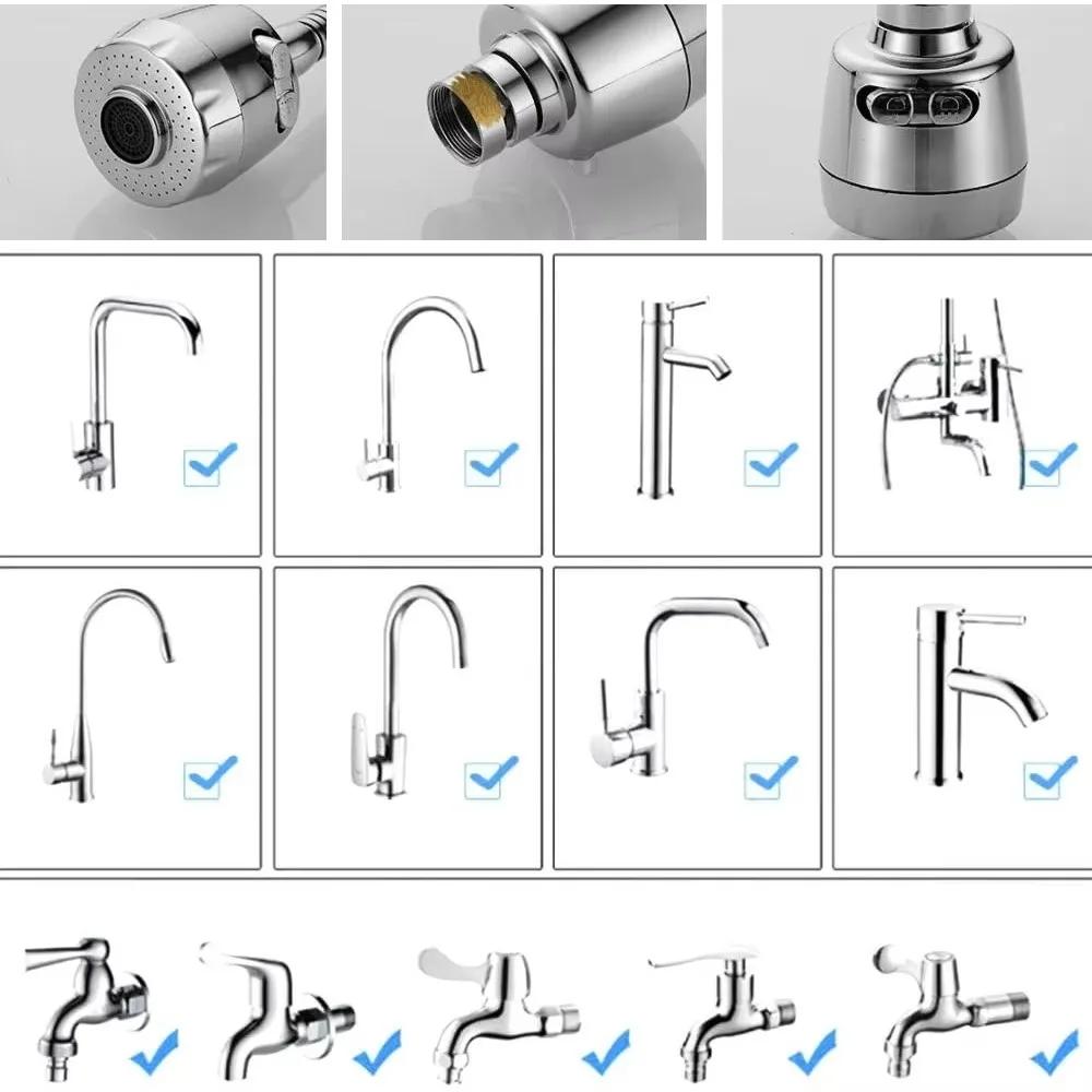 2/3 Modes Universal Kitchen Faucet Adapter 360 Rotation Faucet Filter Extenders Kitchen Gadgets Spray Water Saving Tap Nozzle