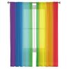 Rainbow Stripes Sheer Curtains For Living Room Bedroom Home Decor Kitchen Tulle For Windows Voile Drapes