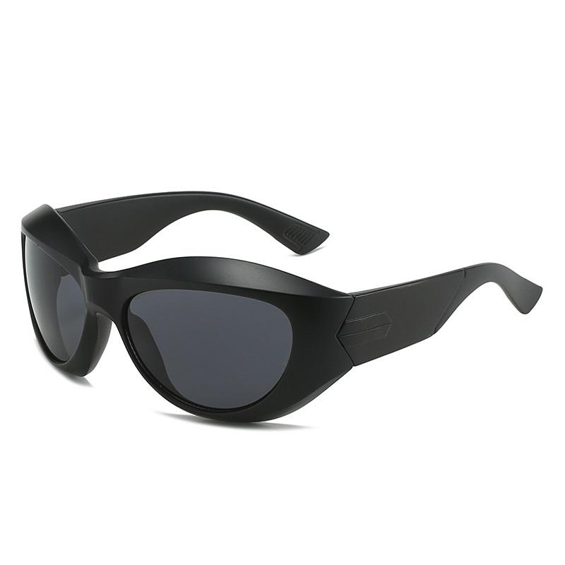 Unique Irregular Hip Hop Sunglasses For Women New Brand Stripe Leg Arc Cool Sun Glasses Men  Vintage Gothic Shades Goggles