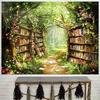 VIKAMA Garden Forest Library Tapestry Cozy Reading Nook Wall Decor Bedroom Dorm Living Room Multi Purpose Fabric Room Decoration