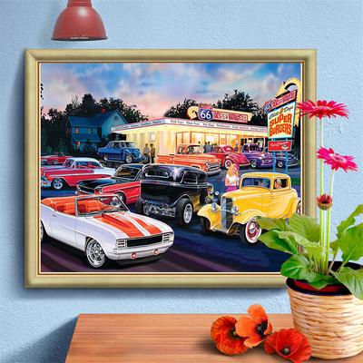 Fai da te 5D Diamond Painting Seaside Car Diamond Painting Punto Croce Diamante Mosaico Ricamo