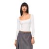 SKIMS Fitted Crew Neck Casual Plain Knit Long Sleeve T-Shirt Women tops Marble LS-LST-7908W-MBL