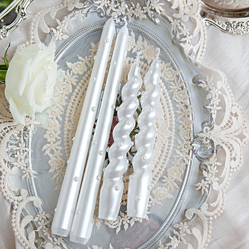 2PC DIY Pearl Pearlescent Candles Smokeless Candles Party Decoration Pearlescent Color Elegant 18/25/30cm